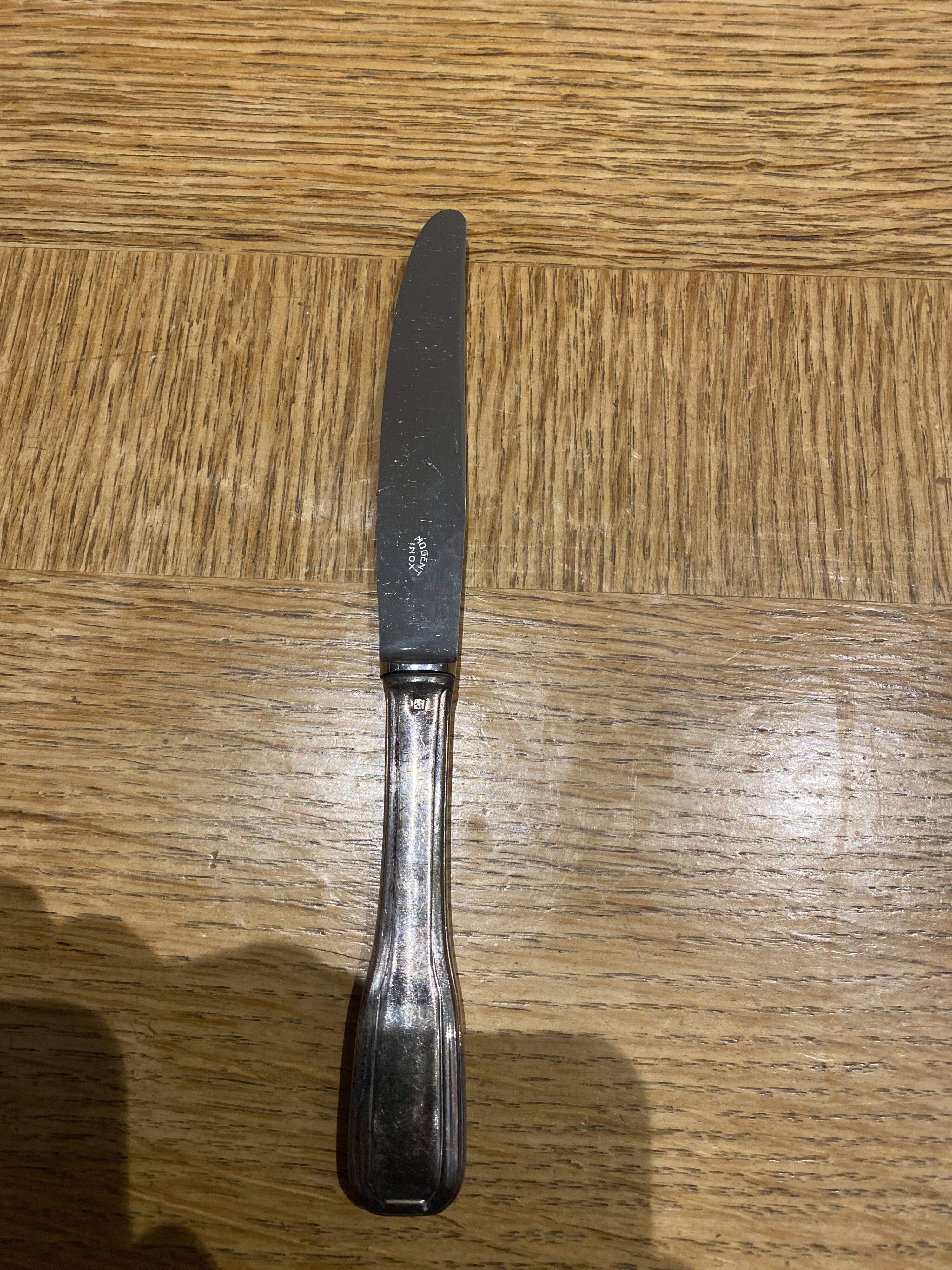 12 silver-plated dessert or cheese knives