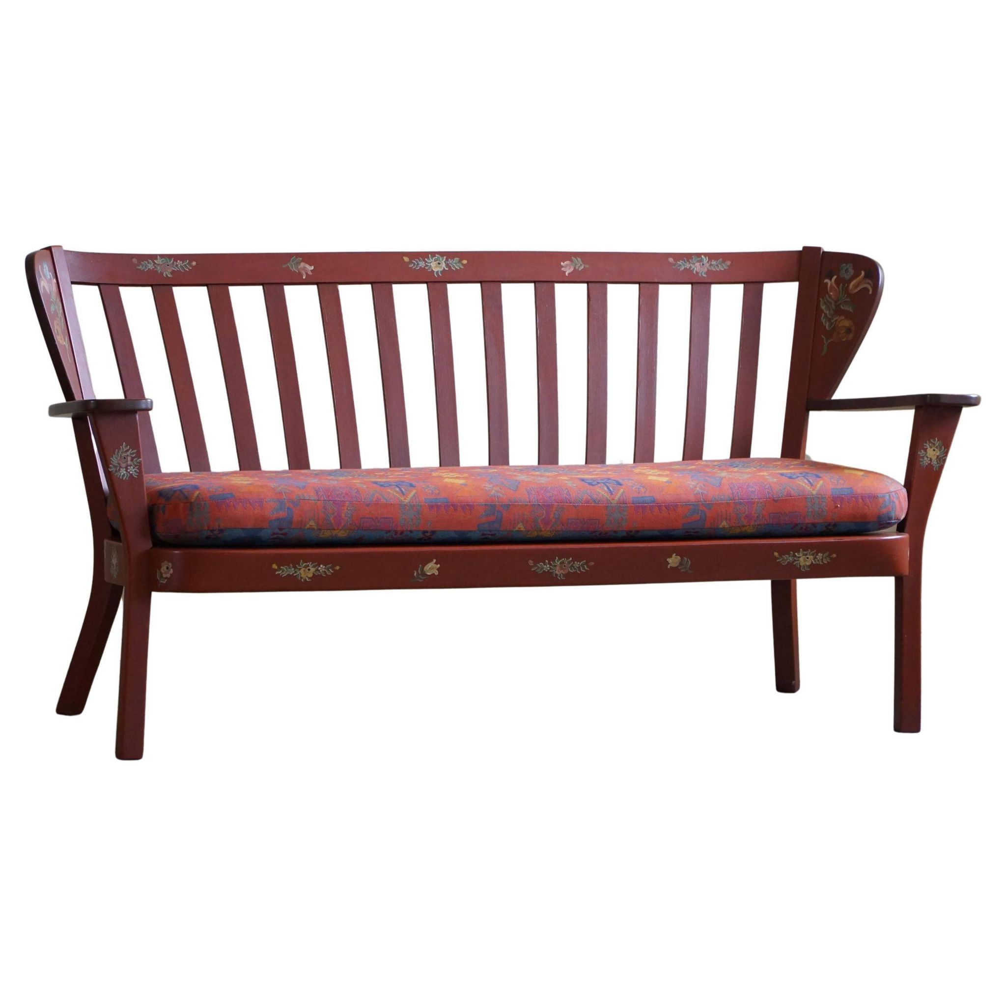 Fritz Hansen, "Canada" Model, 3-Seater Sofa painted Almue, Danish Modern, 1939