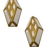 Brass Glass Sconces Set of 2 1970’s