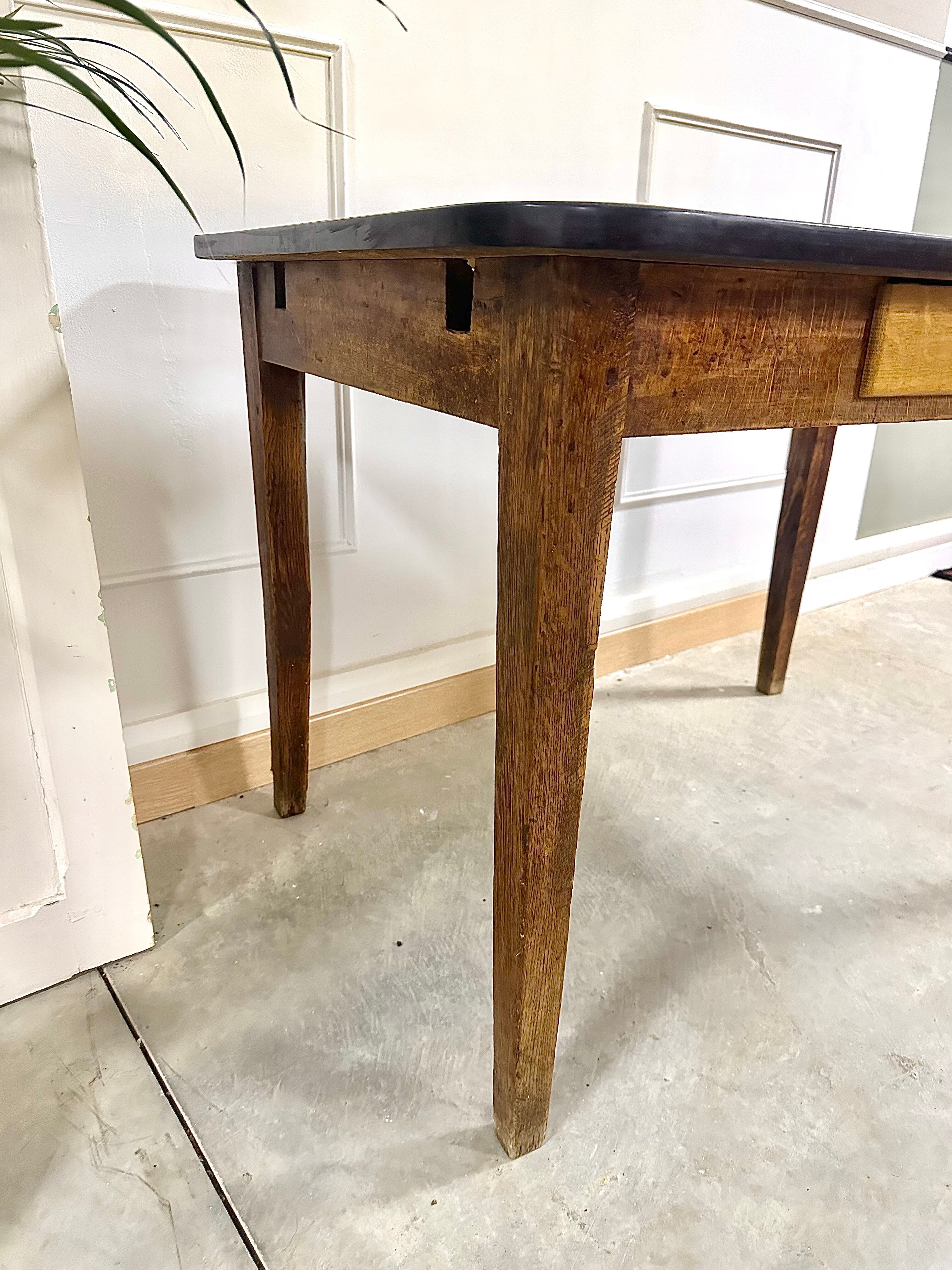 Yellow formica farmhouse table