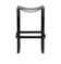 Kitchen stool, contemporary design, black smoked steel and black leather.