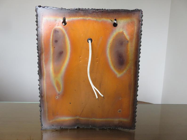 Applique " brutaliste " en métal et verre années 60 70