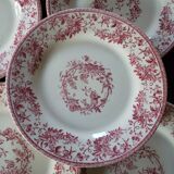 Gien ceramic flat plates. Collection "Bouquets de roses"