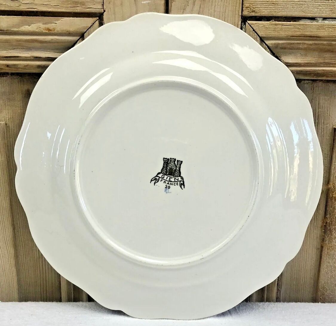 6 dessert plates dessert Gien the children at the press Dionysos 1938/1960