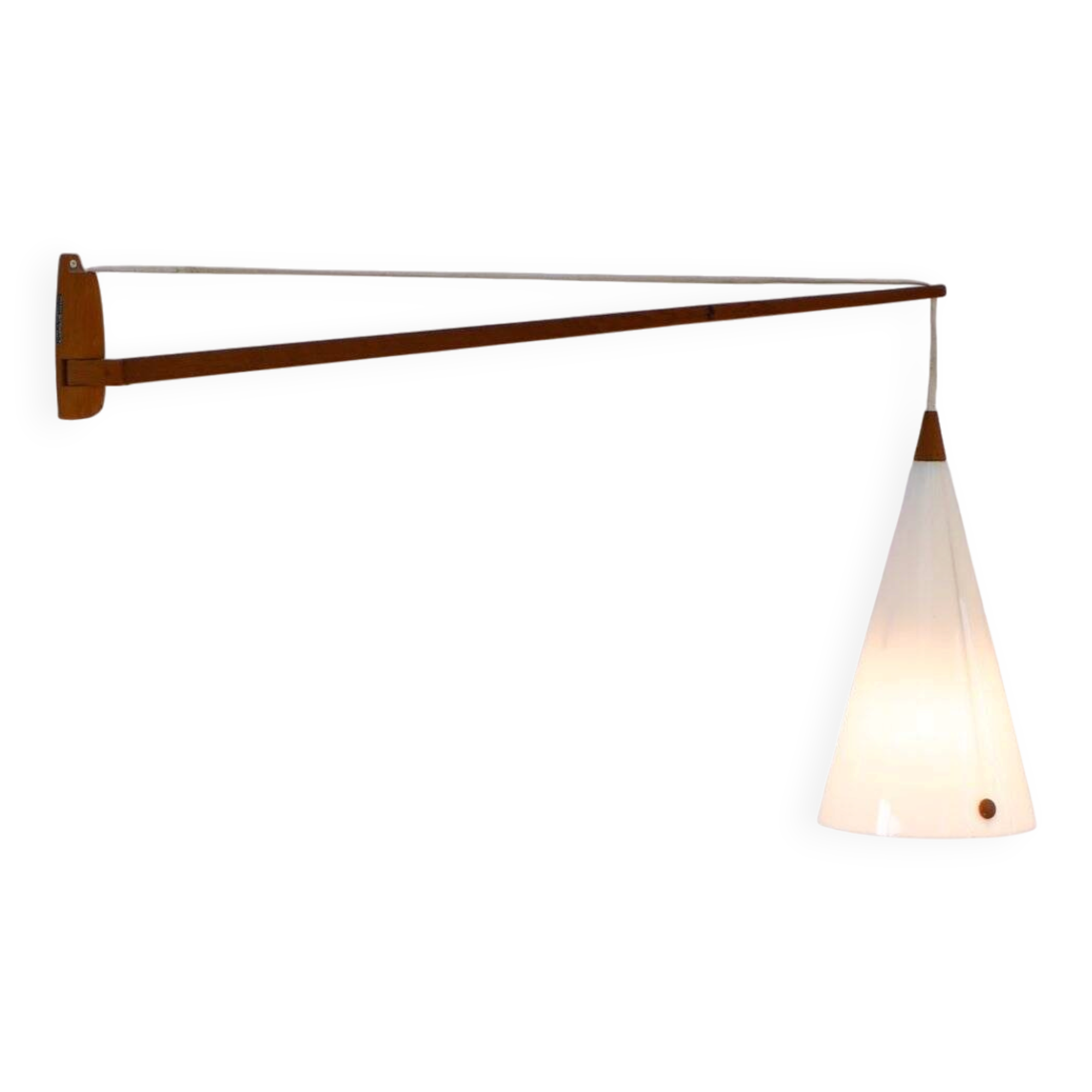 Mid-century Swedish wall lamp in teak by Uno and Östen Kristiansson for Luxus, 1960s