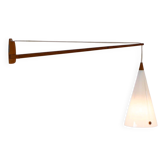 Mid-century Swedish wall lamp in teak by Uno and Östen Kristiansson for Luxus, 1960s