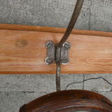Wall coat rack wood and metal 3 double hooks
