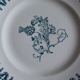 6 mismatched flat plates pairs Terre de Fer Marsac Flowers Digoin