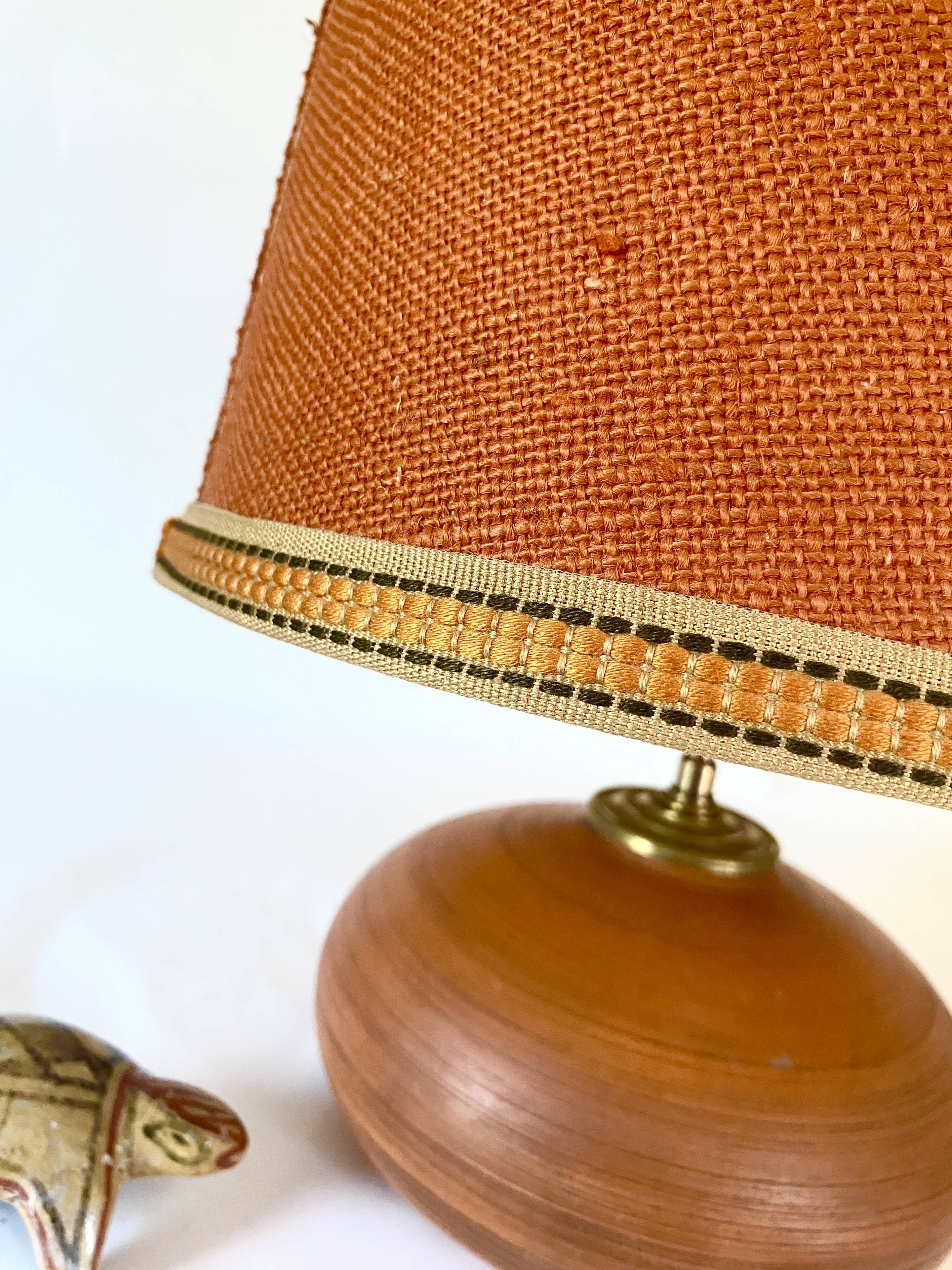 Terracotta lamp, 2M fabric cable, jute lampshade