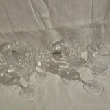 Set of crystal stemmed glasses