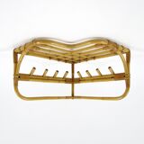 Bamboo and rattan coat rack, 1960s