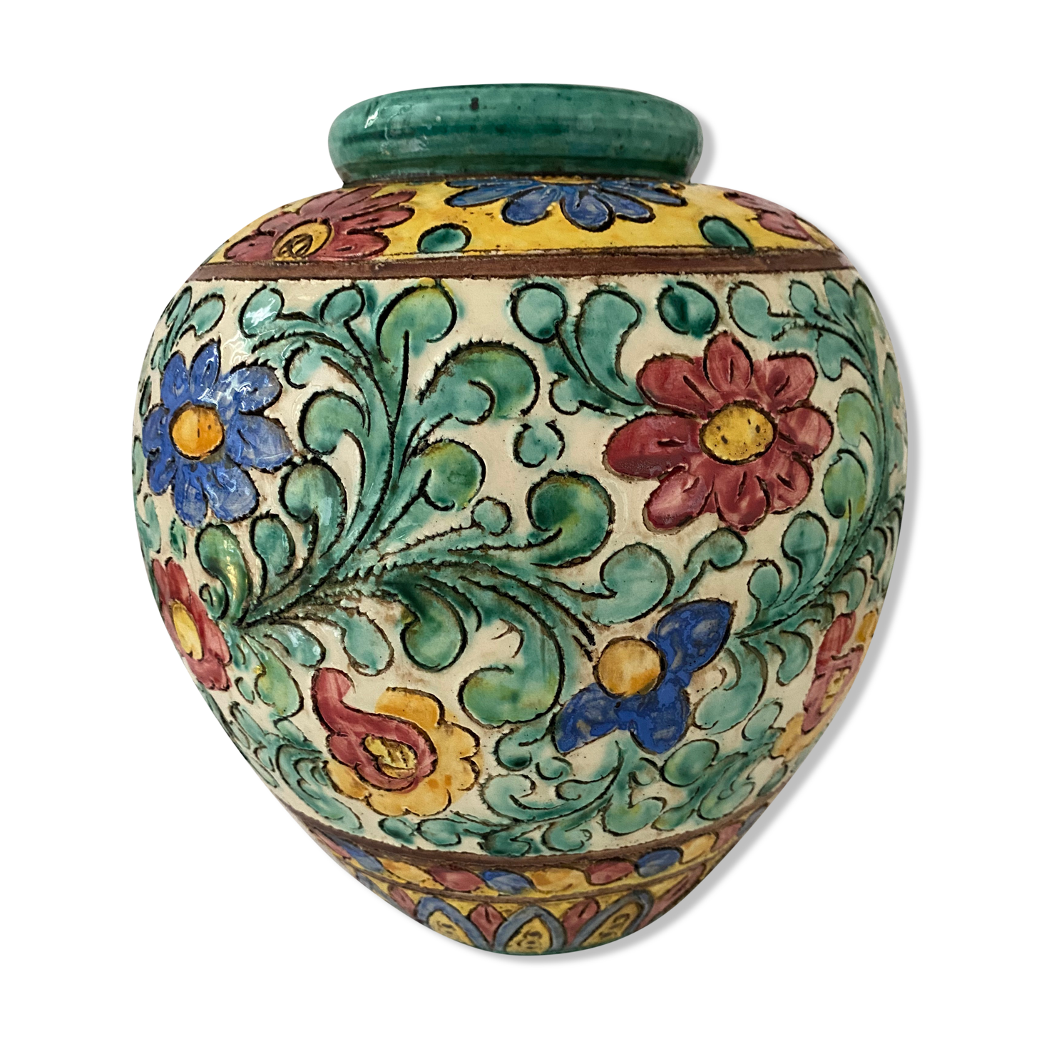 Polychrome floral vase Cerart Monaco
