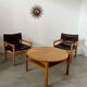 Ancienne table basse bois design années 60 Italy vintage