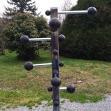 Portemanteau perroquet design des années 70 en métal chromé et bakelite