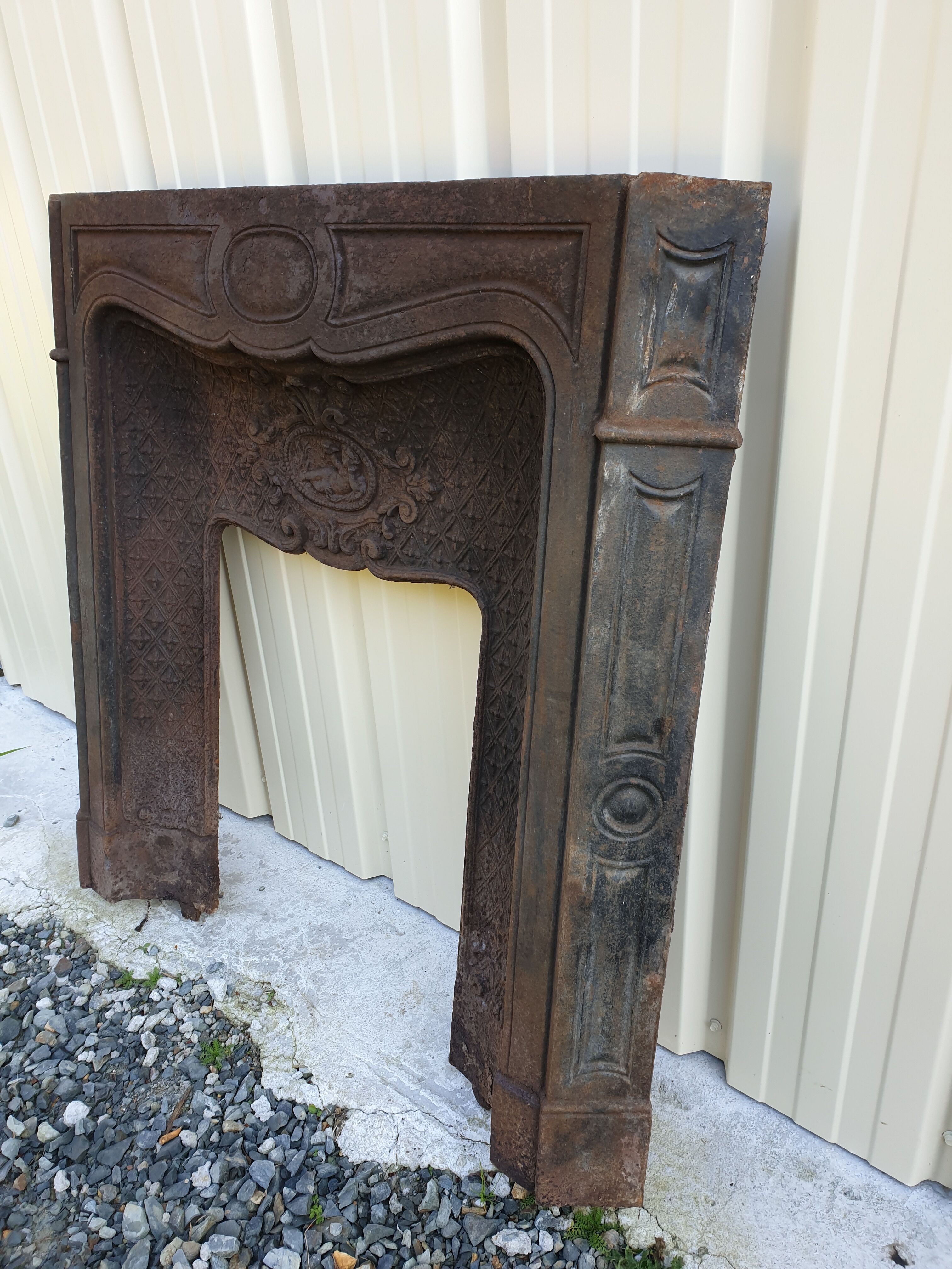Cast-iron fireplace mantle