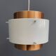 Metal, white and brass color pendant lamp by VEB 1960s