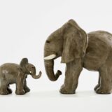 Valérie Courtet sculptures éléphants en grès émaillé circa 2010