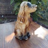 Sculpture chien en plâtre vernis