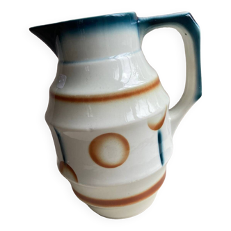 Old vintage Spritzdekor earthenware pitcher