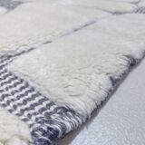 Moroccan Berber Beni Ouarain rug, ecru and black, 2.90x1.97m