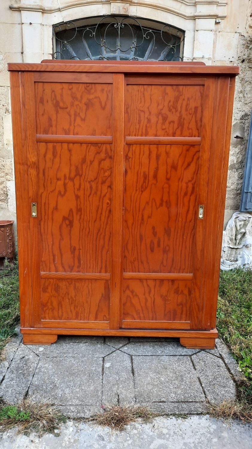 Vintage wardrobe with sliding door
