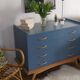 Commode pieds compas, bleu profond