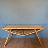 Vintage rattan coffee table
