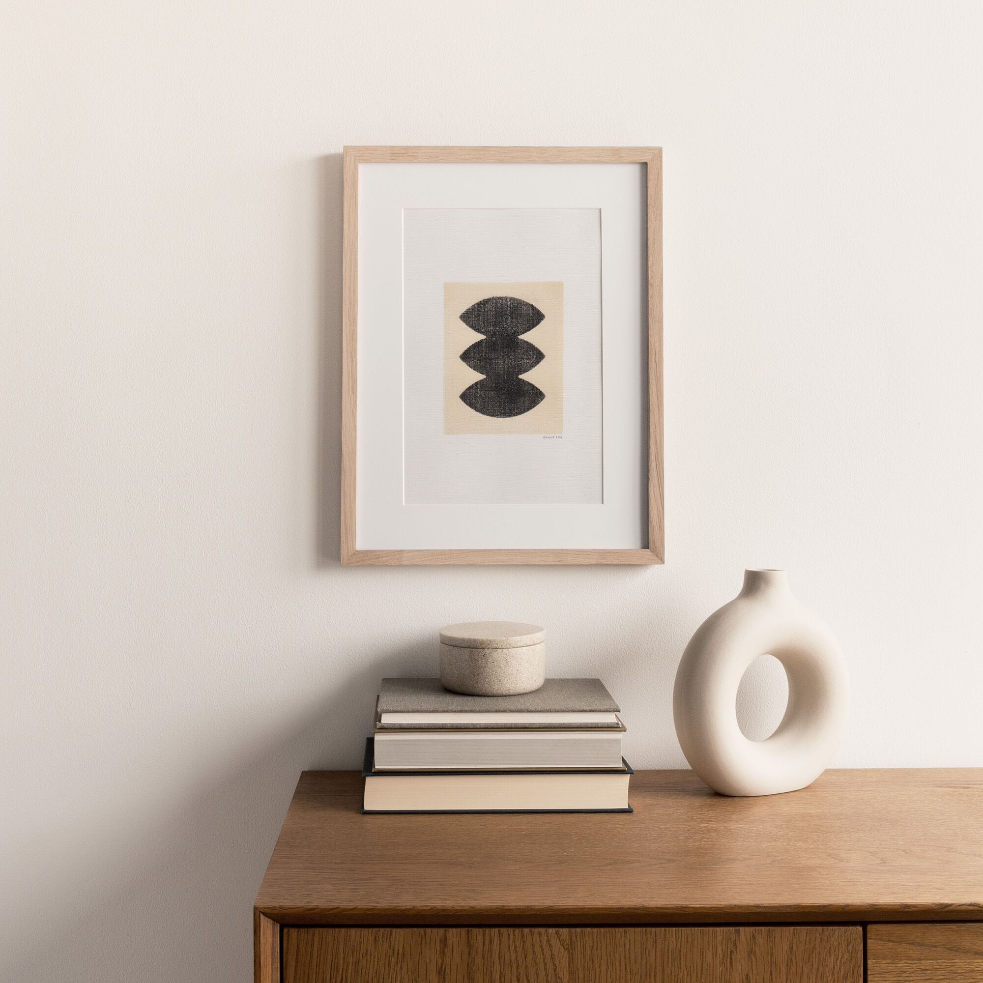 Painting on frameless paper M491 signed Eawy