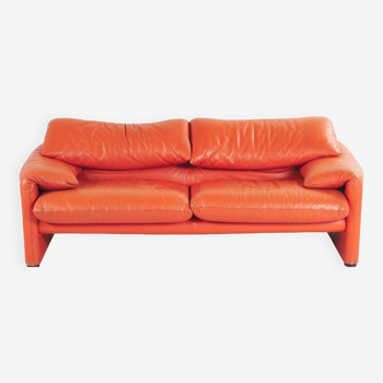 Cassina Maralunga leather sofa