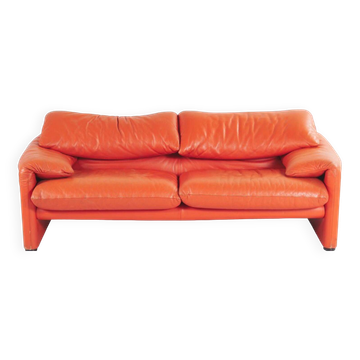 Cassina Maralunga leather sofa
