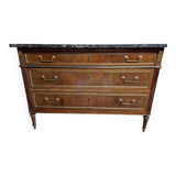 Mahogany commode with mahogany veneer from the Louis XVI period - late 18th century.