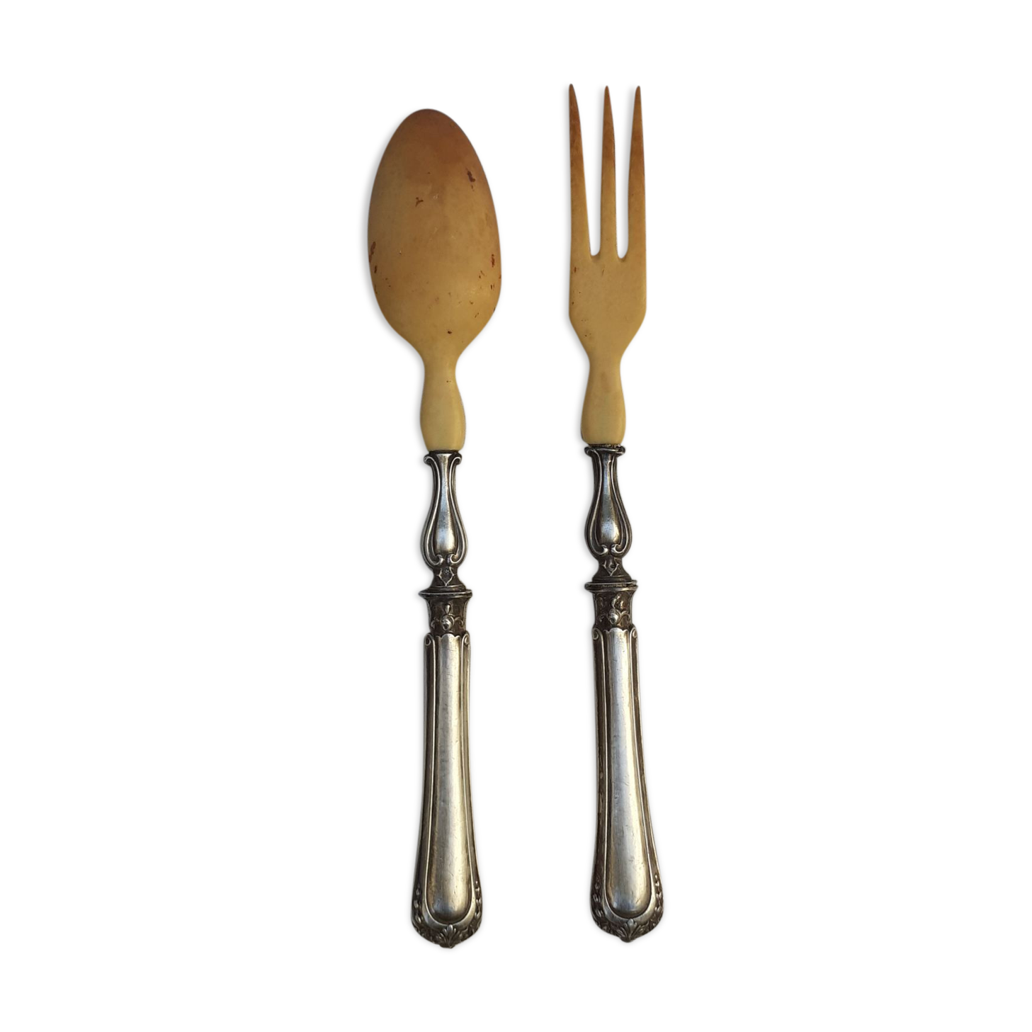 Silver and horned salad covers