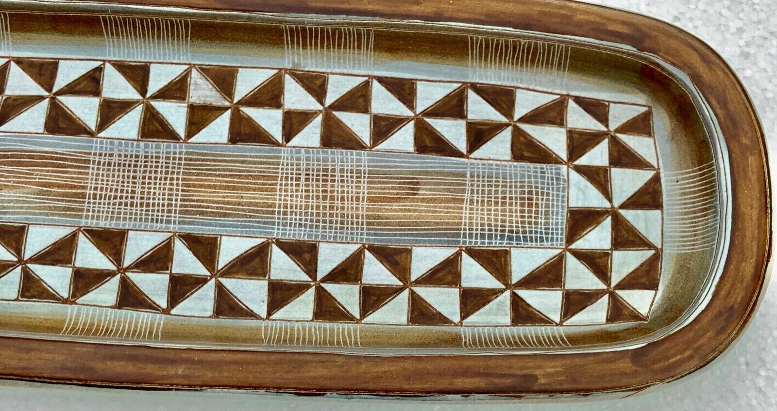 ceramic plate EPOQUE 1950 africanist decoration - signed GUILLOT - FRANCE