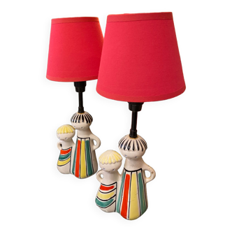 Pair of ceramic lamps