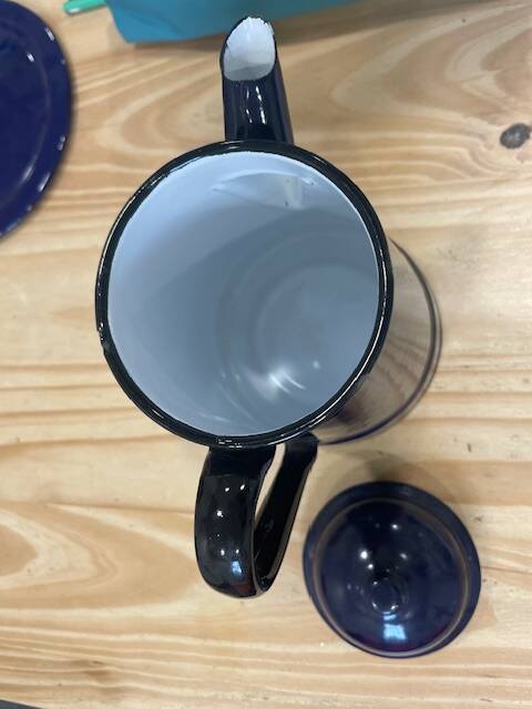 Enameled metal coffee pot