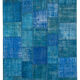 Handmade Anatolian Overdyed 206 cm x 298 cm Blue Patchwork Carpet