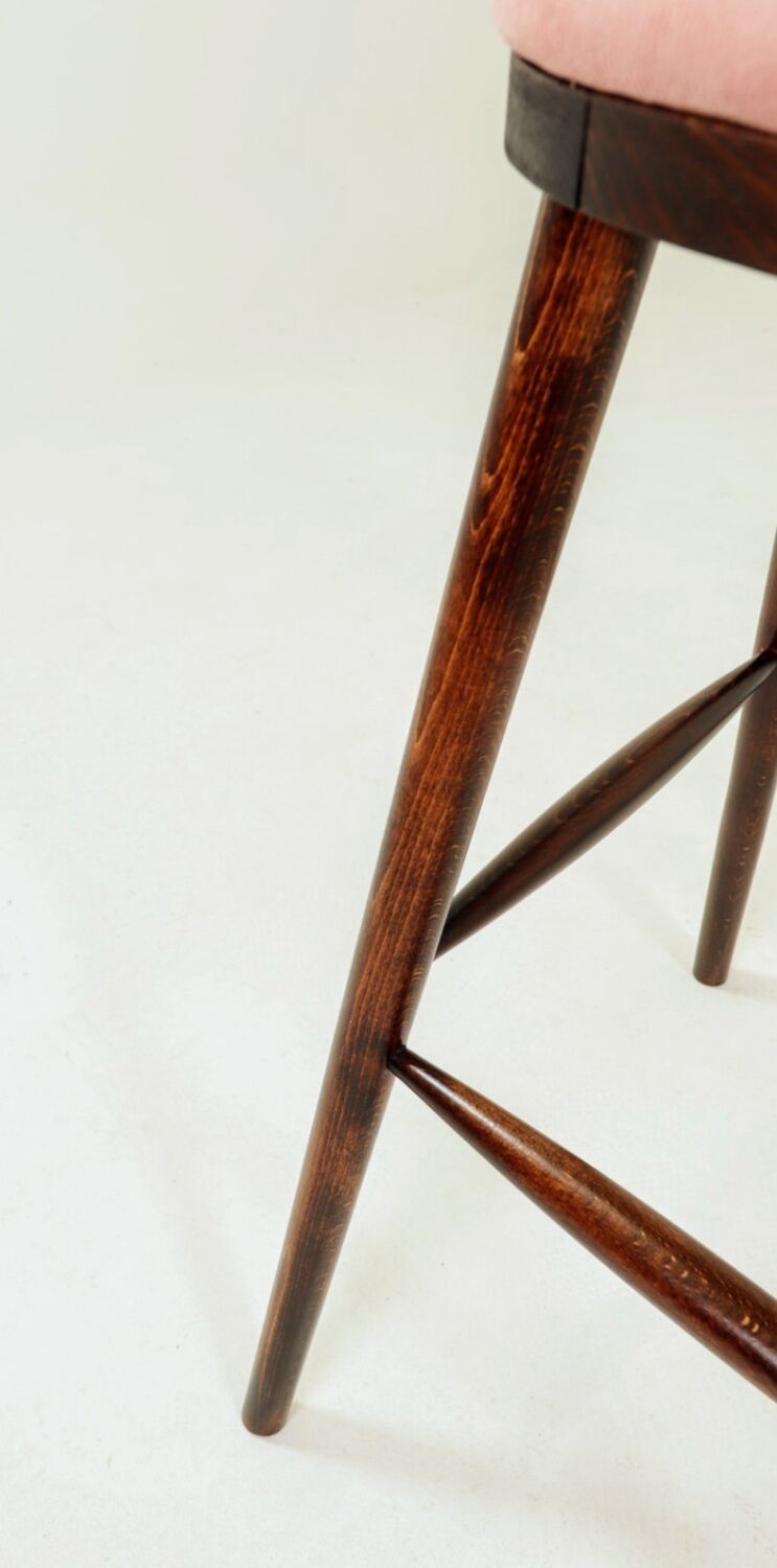 Tabourets de bar rosé velours côtelé Lot de 2
