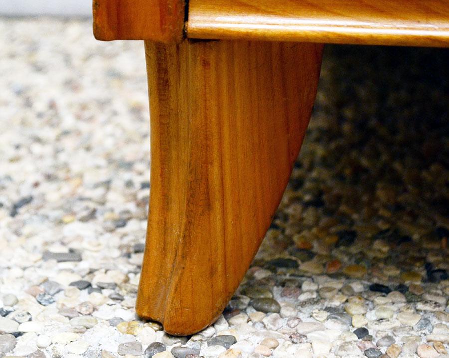 Cabinet and furniture in ash and painted glass, Italy, 1950