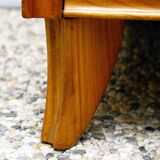 Cabinet and furniture in ash and painted glass, Italy, 1950