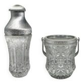 Ensemble de cocktails en cristal taillé et métal brossé des années 1960 par Arir.