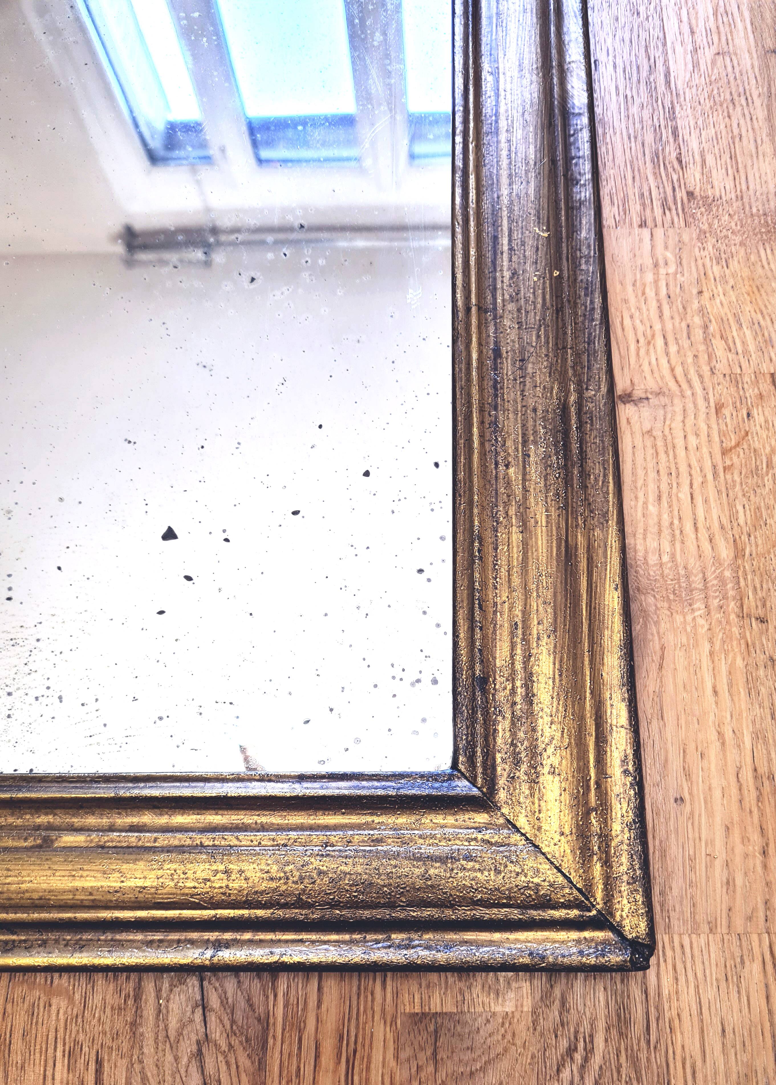 Antique Louis Phillipe mirror, gilded with gold leaf - "Marcelin"