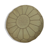 Moroccan pouf in cream leather