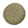 Moroccan pouf in cream leather