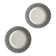 Pair of vintage plates with a black and white checkered pattern.