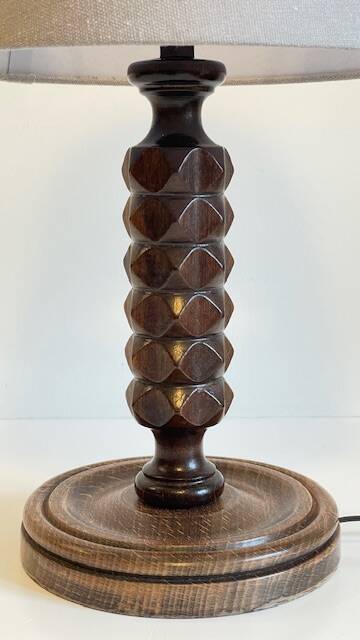 Lampe bois façon Charles Dudouyt
