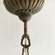 Old suspension lamp in brass and glass 3 burners