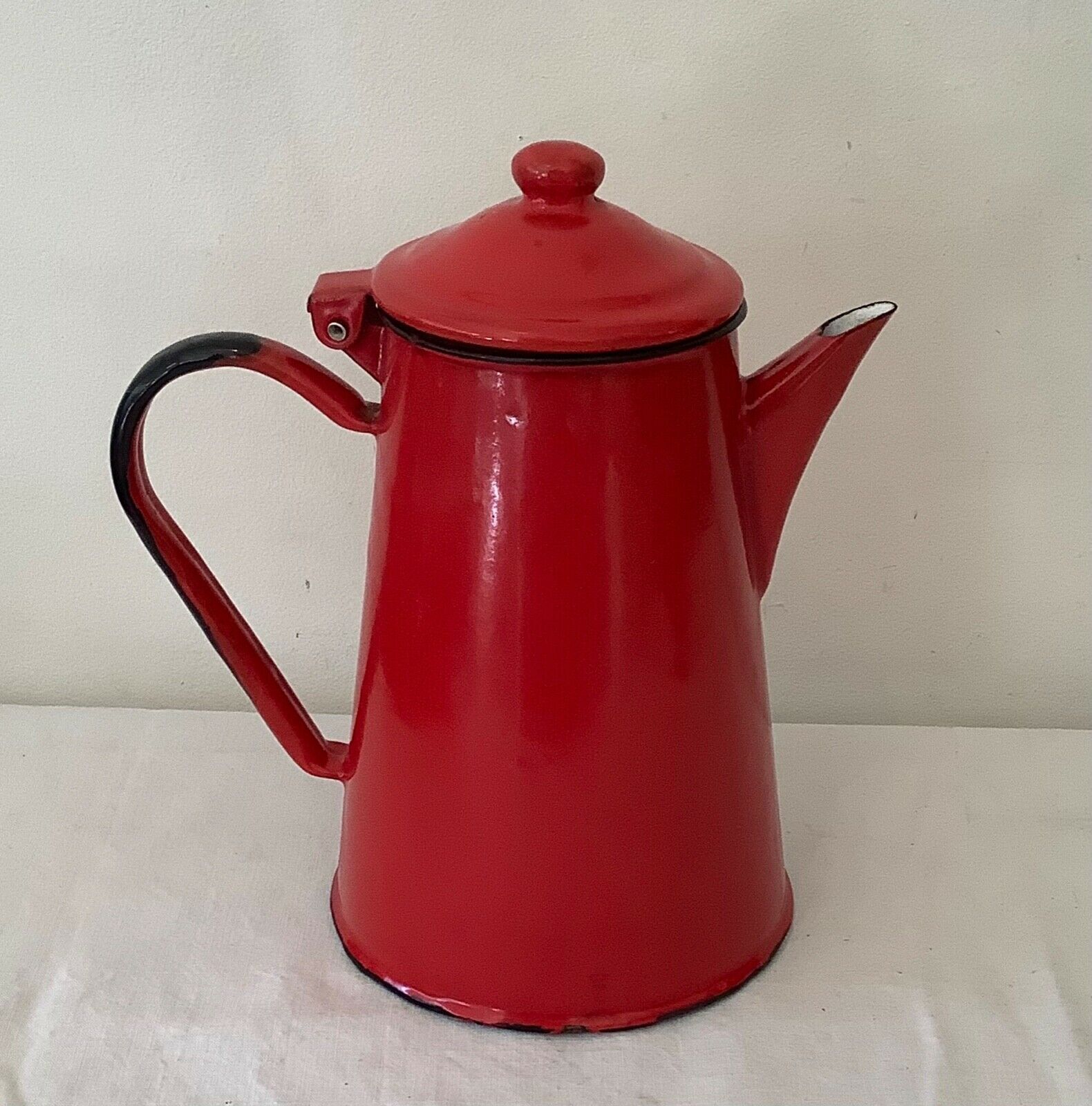 Vintage 1950 red enamelled sheet metal