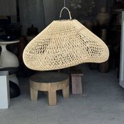 Suspension or rattan lampshade in the shape of a cloud or flattened bubble D60 H35