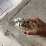 Chiseled glass ashtray