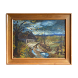 Painting, landscape by Guyard, circa 1960